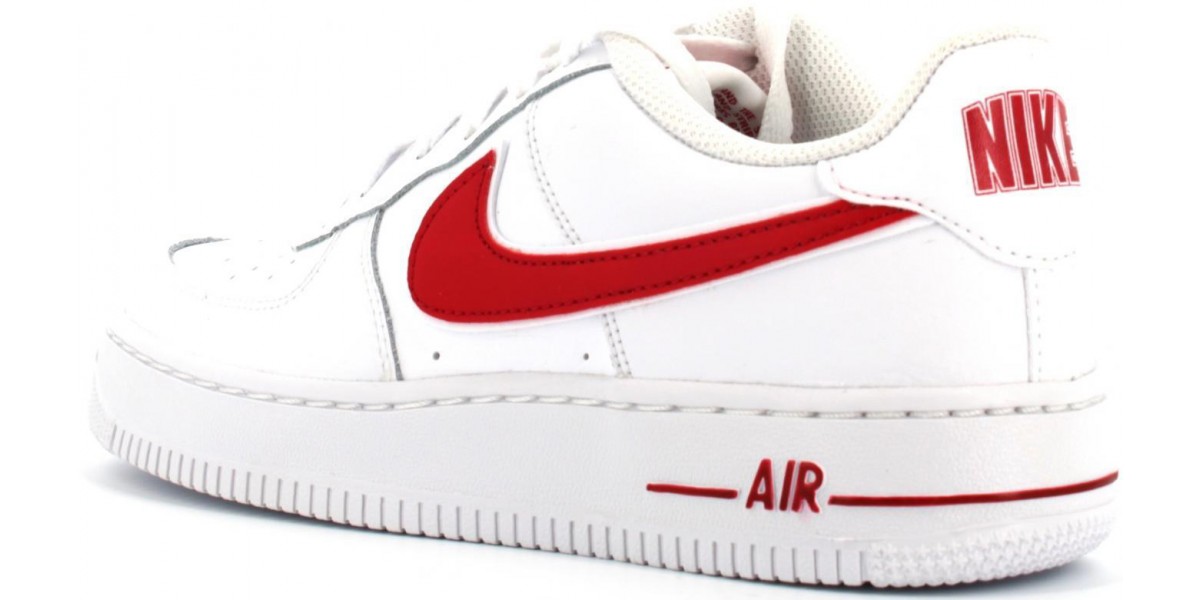 white and red nike air force ones