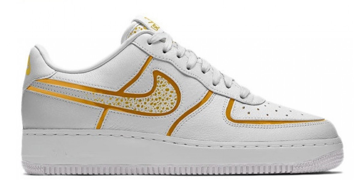 white nike air force with gold
