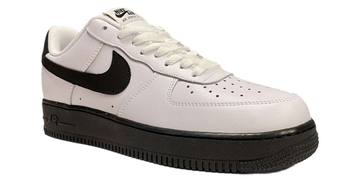 white air force with black sole