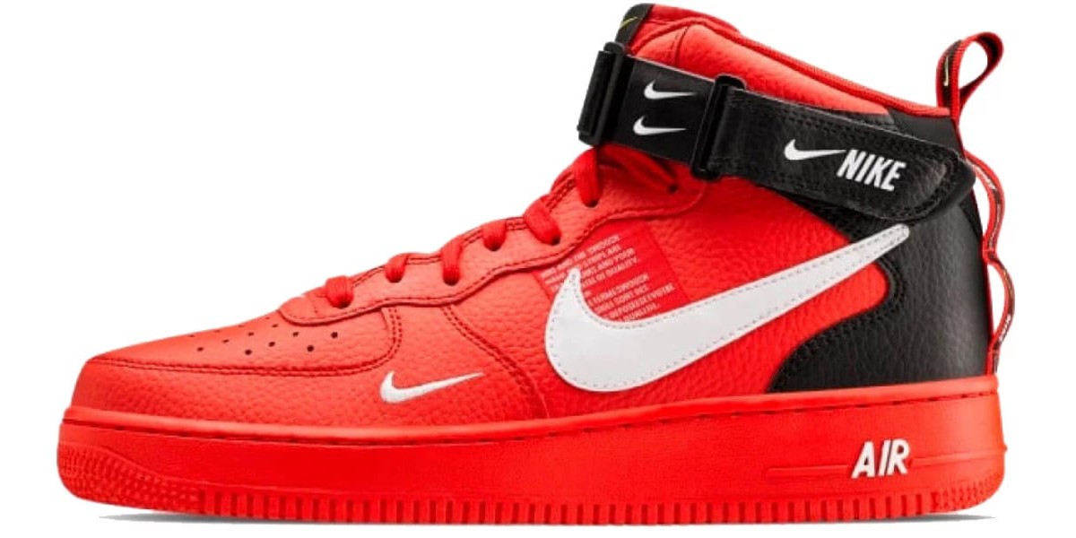 red mid top air force ones