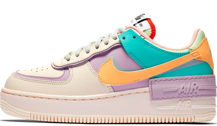 white & purple air force 1 shadow trainers