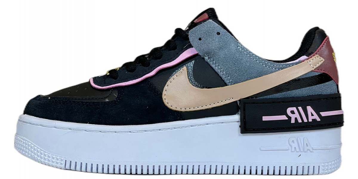 women's black and pink air force 1