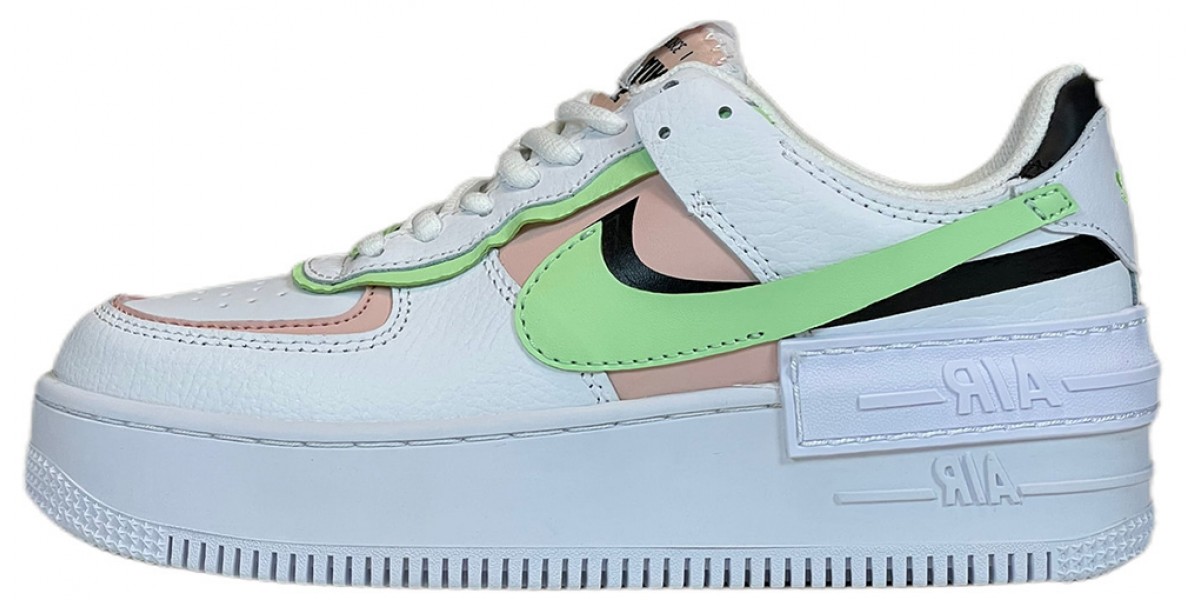 white and peach air force ones